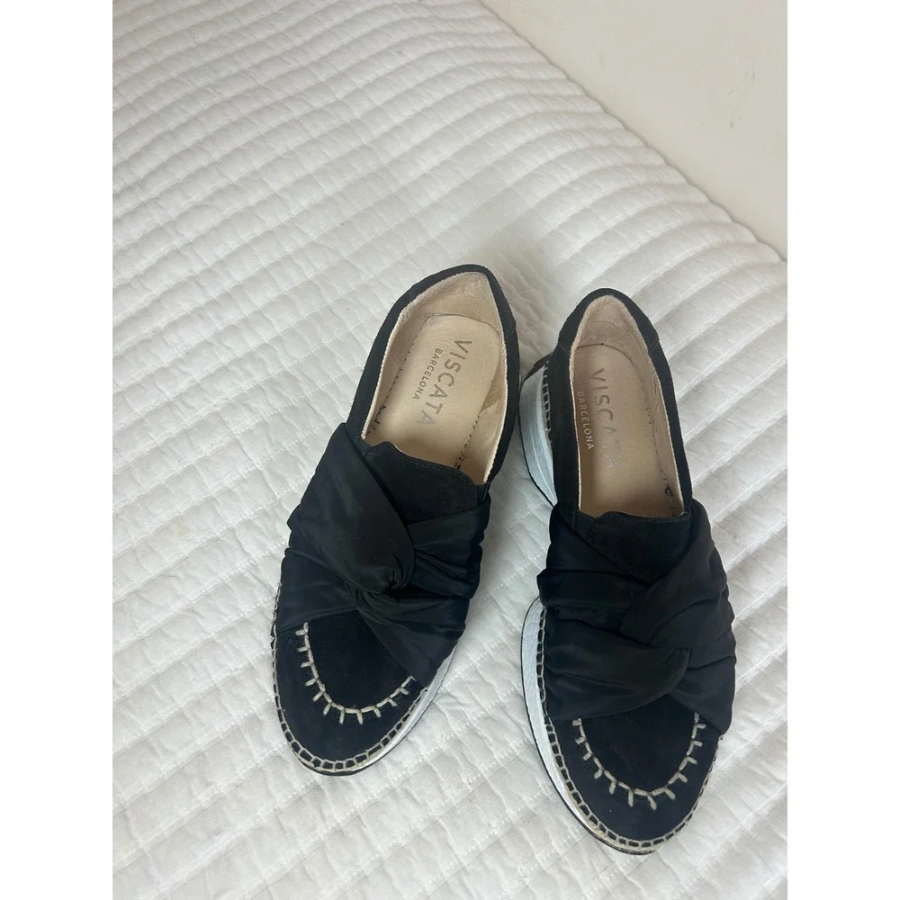 VISCATA Barcelona Black giverola Suede Espadrille‎ Platform sneakers Size 41